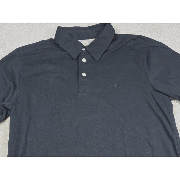Volcom Polo Shirt Mens Size M Charcoal Gray Knit Embroidery Logo Short Sleeve - Picture 1 of 11